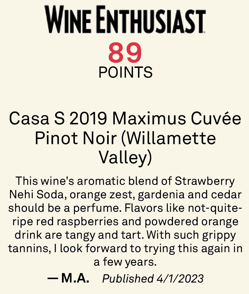 Casa S 2019 Maximus Cuvée Pinot Noir